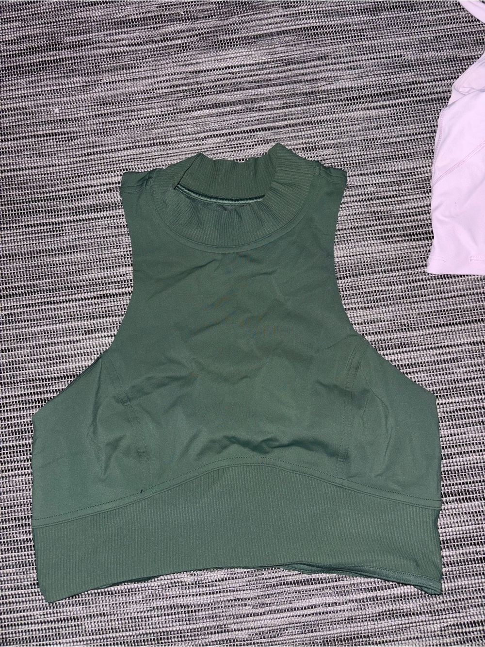 lululemon athletica Mock Neck Crop Top in Deep Green